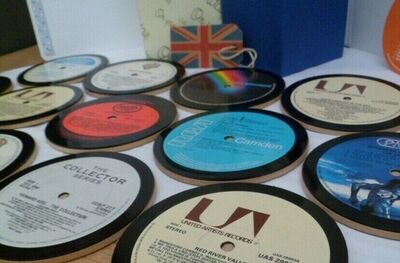 Upcycled Vinyl Record DRINKS COASTERS All made from Original Vinyl LP's Music