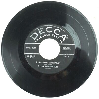 Ernest Tubb - I'm A Long Gone Daddy (Decca Records) Vinyl 7" E.P Single (ED2643)