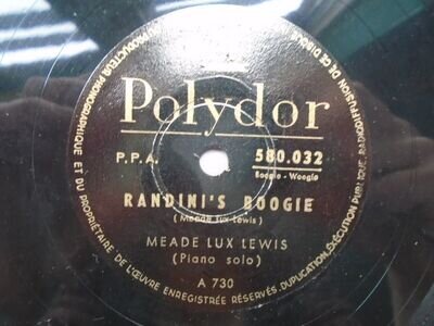 Meade Lux Lewis Randini's Boogie 78 Polydor 580032 EX 1950s 10 inch 78rpm shella