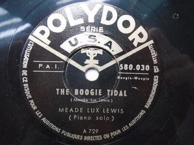 Meade Lux Lewis The Boogie Tidal 78 Polydor 580030 EX 1950s 10 inch 78rpm shella