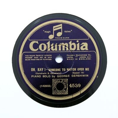 GEORGE GERSHWIN (Piano Solo) "Someone To Watch Over Me" 1926 COLUMBIA 4539 [78]