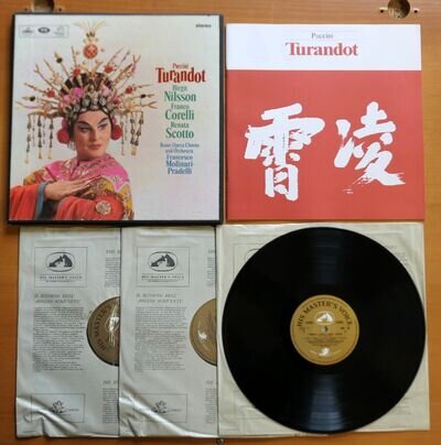 SAN 159-61 ED1 Puccini Turandot Nilsson Corelli Scotto HMV 1st White Angel NM