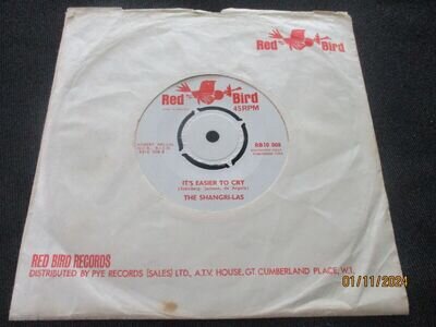 RARE SHANGRI-LAS "IT'S EASIER 2 CRY - REMEMBER" 64 UK RED BIRD NORTHERN SOUL EX-