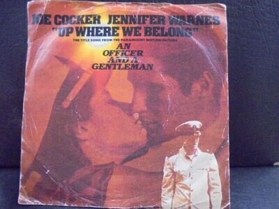 JOE COCKER AND JENNIFER WARNES " UP WHERE WE BELONG " EX+ COND. IN EX-PIC SL.