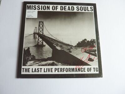 THROBBING GRISTLE MISSION OF DEAD SOULS WHITE VINYL NEW SIGNED BY CHRIS & COSEY