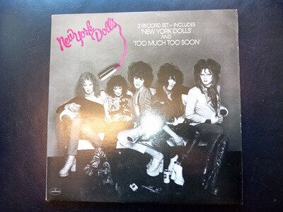 RARE.NEW YORK DOLLS,2 RECORD SET.ORIGINAL DLP.NEW YORK DOLLS/TOO MUCH TOO SOON.