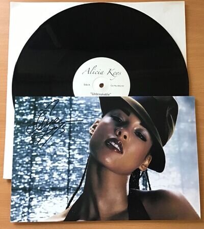 ALICIA KEYS,UNBREAKABLE,VINTAGE 2005 12” 45rpm,+ GENUINE HAND SIGNED PHOTO,COA