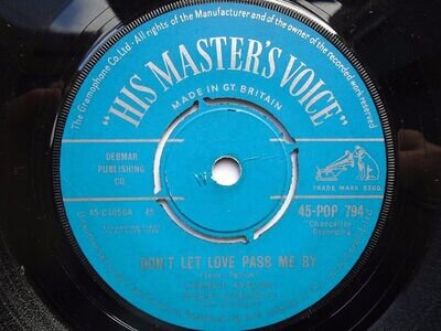 Frankie Avalon Don't Let Love Pass Me By 7" HMV POP794 EX 1960 Don't Let Love Pa