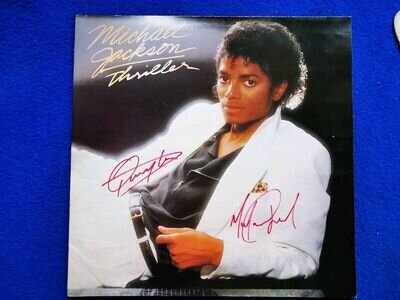 Michael Jackson / Quicy Jones signed autograph Album Thriller 1982 EP 85930