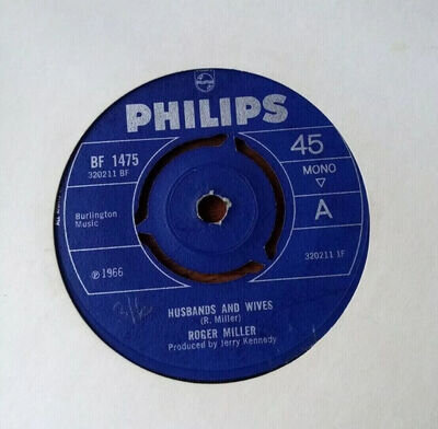 ROGER MILLER Husbands And Wives 7” Single Vinyl Record 1966 Philips BF1475