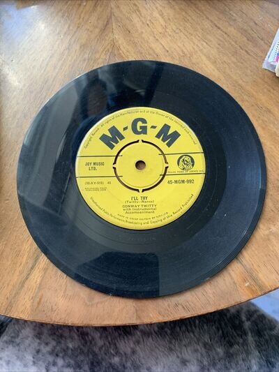 CONWAY TWITTY IT'S ONLY MAKE BELIEVE 1958 VINYL SINGLE