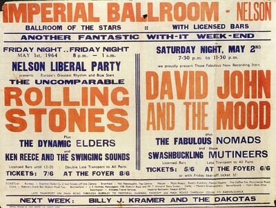 THE ROLLING STONES Concert Window Poster - Imperial Ballroom, Nelson - reprint