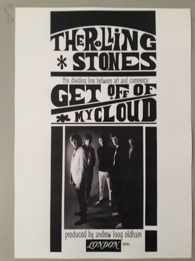 Rolling Stones promotional poster - Get Off of My Cloud 1965 new reprint A3 size