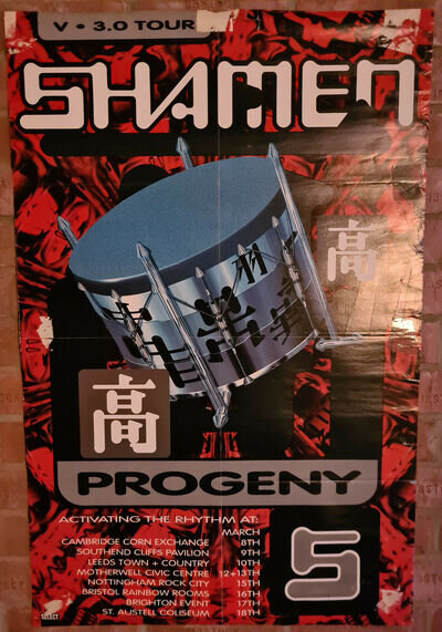 Shamen Progeny Tour - R.E.M Sidewinder Sleeps Tonite - Double Sided Poster