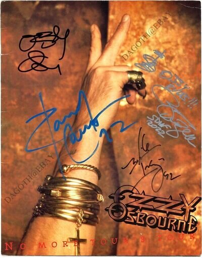 OZZY OSBOURNE Black Sabbath FULLY SIGNED, Randy Castillo Zakk Wylde +1 AUTOGRAPH