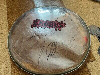 Autographed Used Exodus Drum Head - signed in 2020 and in good condition.