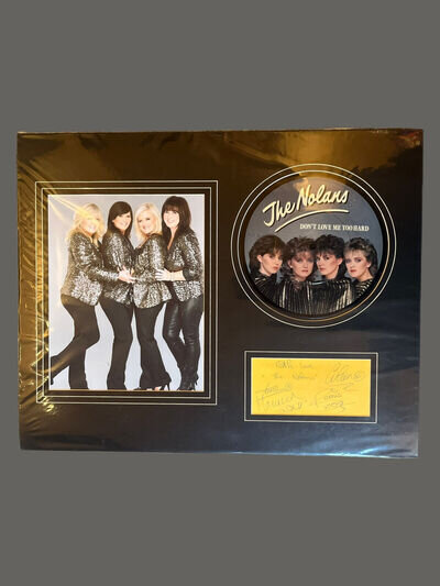 The Nolans Autograph and Don't Love Me Too Hard CD Mounted COA