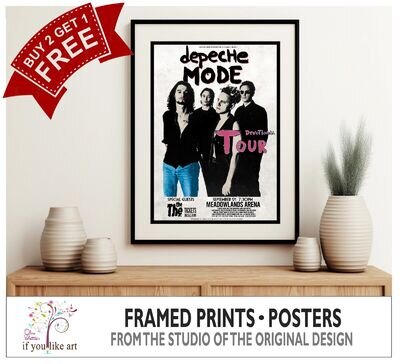 Depeche Mode - Devotional Tour Concert Poster 3 FRAMED PRINTS Options EXCLUSIVE