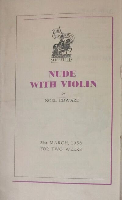 Keith Barron Sheffield Playhouse 1958 'Nude with Violin'' Noel Coward