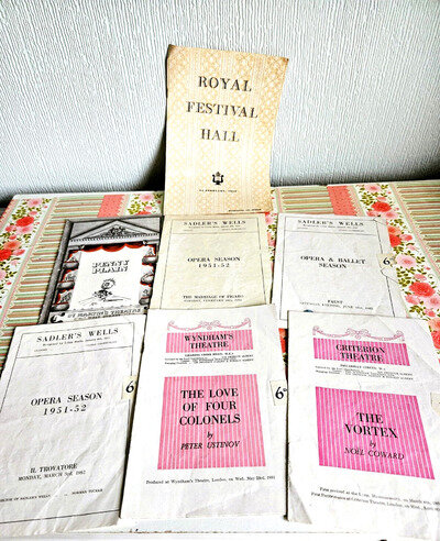 Seven Vintage London Theatre Programs Season 1951-1952