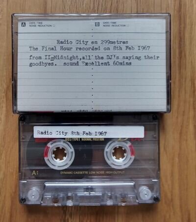 PIRATE RADIO RADIO CITY FINAL HOUR 8th FEBRUARY 1957 CASSETTE RECORDING