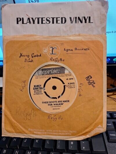 NANCY SINATRA THESE BOOTS ARE MADE FOR WALKIN VG REPRISE VINYL 45