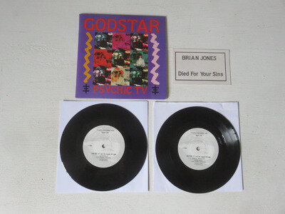 PSYCHIC TV Godstar TEMPLE 1985 UK 1ST PRESS VINYL 2 x 7" & PTV STICKER TOPYS009