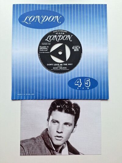 Ricky Nelson"Don't Leave Me This Way"1958 Original London Records 🇬🇧 7"Single