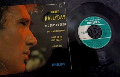 JOHNNY HALLYDAY Les Bras En Croix" 7"EP (1963)Philips Franch Issue Ex