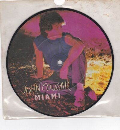 John Cougar Mellencamp - Miami - Picture Disc 7" Vinyl RIVA 20 P - Plays VG+