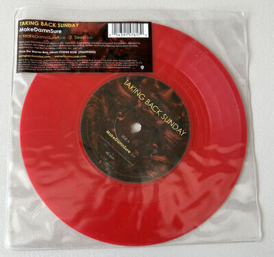 TAKING BACK SUNDAY - Make Damn Sure / SLEEP 2006 UK 7" Red VINYL Makedamnsure