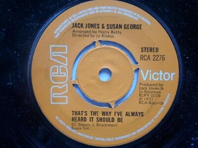 Jack Jones That's The Way I've Always Heard It Should Be 7" RCA RCA2276 EX 1972