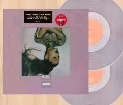 RARE USA ARIANA GRANDE Thank You Next 2 x Clear Vinyl LP RECORD New Sealed