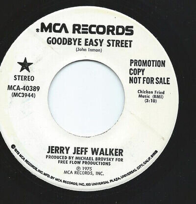 Jerry Jeff Walker - Goodbye Easy Street - Used Vinyl Record 7 - Promo - P8100z