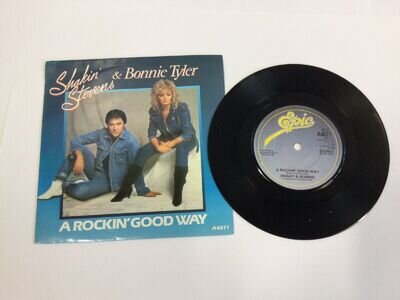 Shakin' Stevens & Bonnie Tyler, A Rockin' Good Way - 7" Single 1983 - FREE P&P