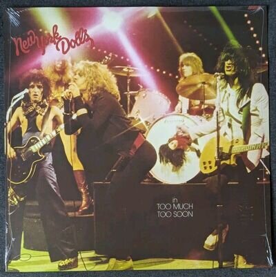 NEW YORK DOLLS - TOO MUCH TOO SOON CLEAR / PINK SWIRL VINYL LP REISSUE - SEALED