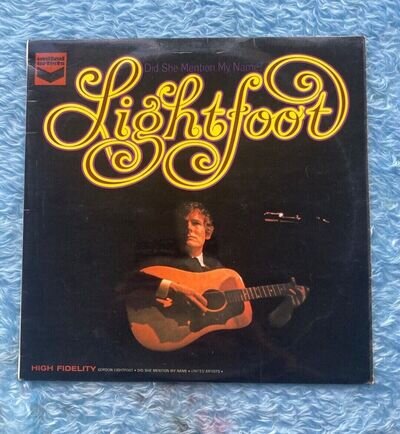 GORDON LIGHTFOOT- DID SHE MENTION MY NAME VINYL ALBUM 1968 Stereo Blue UA