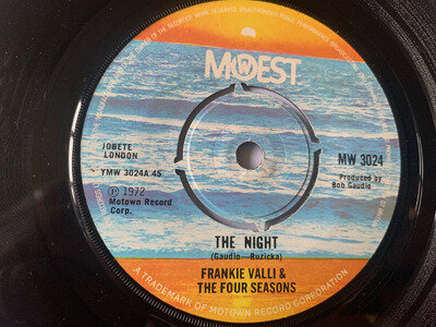 Frankie Valli & The Four Seasons, The Night 7" vinyl, 1972