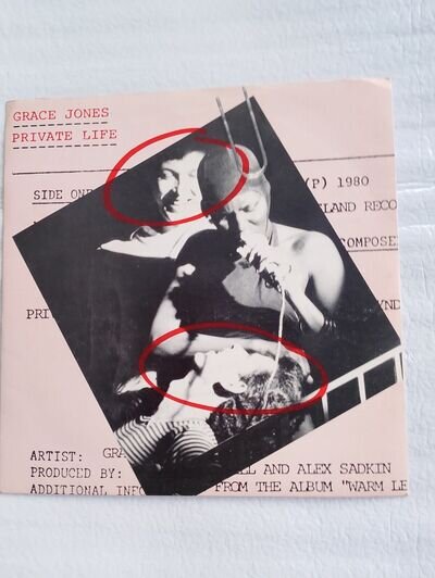 GRACE JONES 7 IN EX/ NM "PRIVATE LIFE " ISLAND 1ST PRESSING 1980