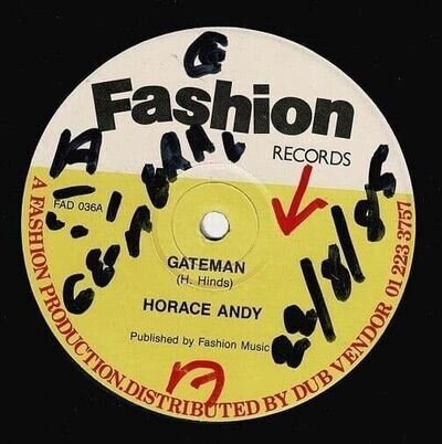 HORACE ANDY Gateman Vinyl Record Single 12 Inch Fashion 1985 Roots Reggae Music