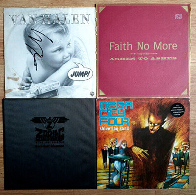 4 x Rock 12" Singles. Van Halen/ Faith No More/ Zodiac Mindwarp/ Mega City Four