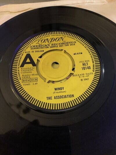 Rare Vinyl - Demo 7” - The Association- Windy - 1967 - London Label