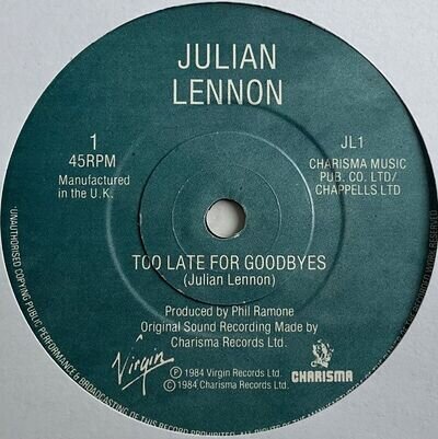 Julian Lennon - Too Late For Goodbyes - 7” Vinyl Single