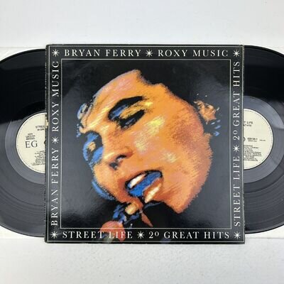 Bryan Ferry Roxy Music Street Life 20 Great Hits Double LP Vinyl Record EX/VG+