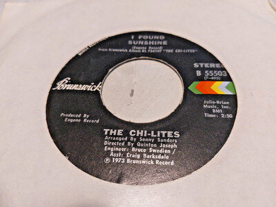 THE CHI-LITES * I FOUND SUNSHINE * 7" SINGLE U.S. IMPORT VERY GOOD 1973