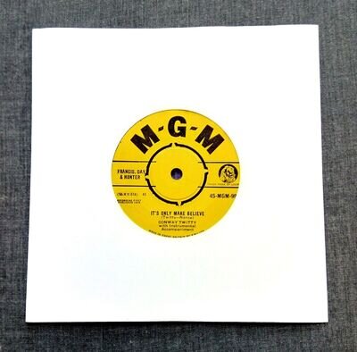 CONWAY TWITTY ~ IT'S ONLY MAKE BELIEVE ~ 7"Vinyl Record~45-MGM~992 ~1958 (K95)