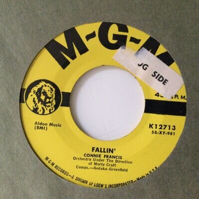 CONNIE FRANCIS - FALLIN - MGM K12713. VG++