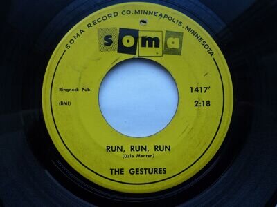 GESTURES 45 'RUN RUN RUN' USA SOMA WILD 1964 GARAGE PSYCH FREAK BEAT MOD FUZZ VG