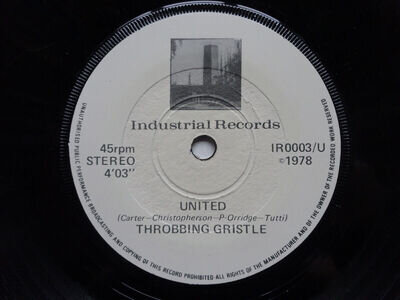 THROBBING GRISTLE United/Zyklon B Zombie - 1st Press Cream Label Industrial 7"