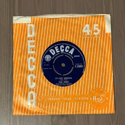 TOM JONES It's Not Unusual 1965 UK vinyl 7" single F.12062